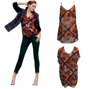 Cabi Lattice Top Blouse Size Small Detachable Racerback Cami